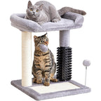 Small 4-in-1 Cat Tree Tower With Self-grooming Brush And Natural Sisal