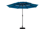 Aluminium 10ft 3 Tier Auto-tilt Outdoor Patio Umbrella - Dark Blue