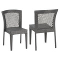 Farley Stacking Sidechair Set of 2 with Open Backrests - Gray