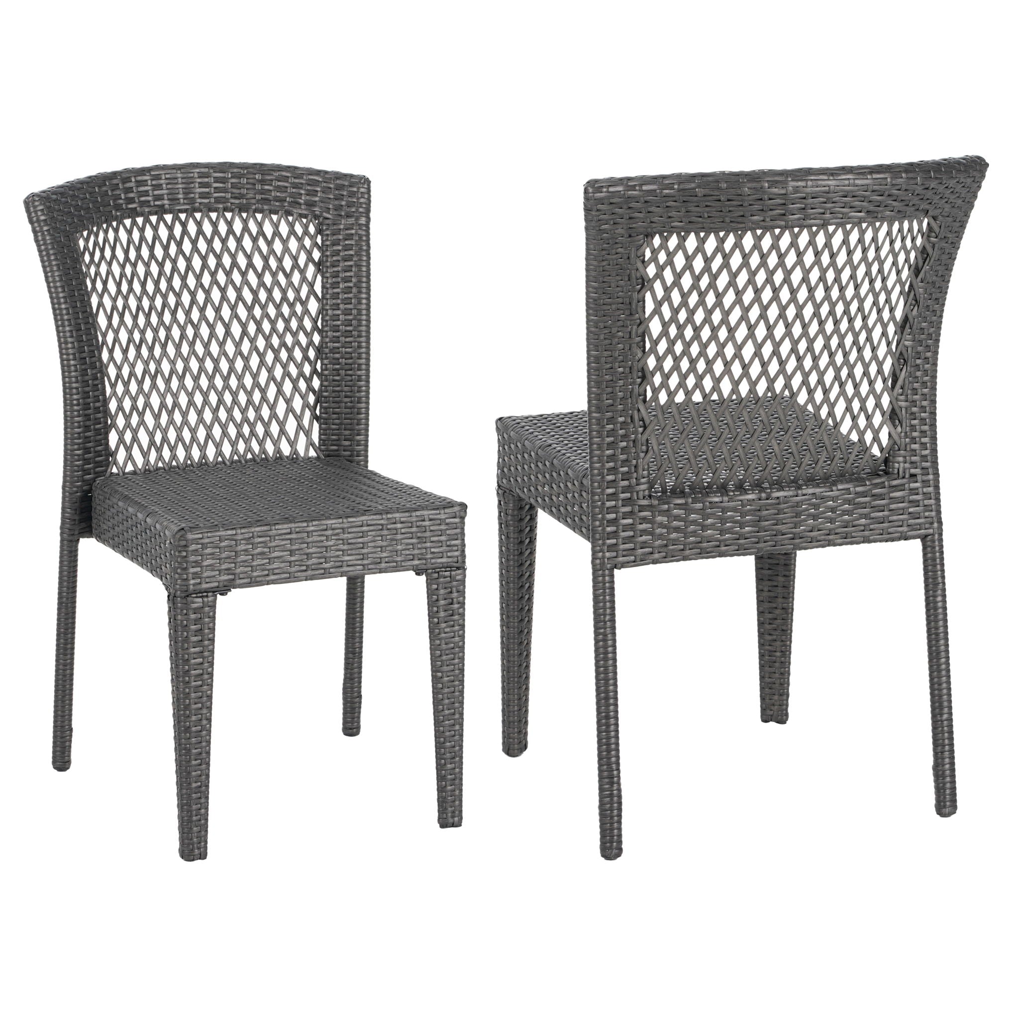 Farley Stacking Sidechair Set of 2 with Open Backrests - Gray