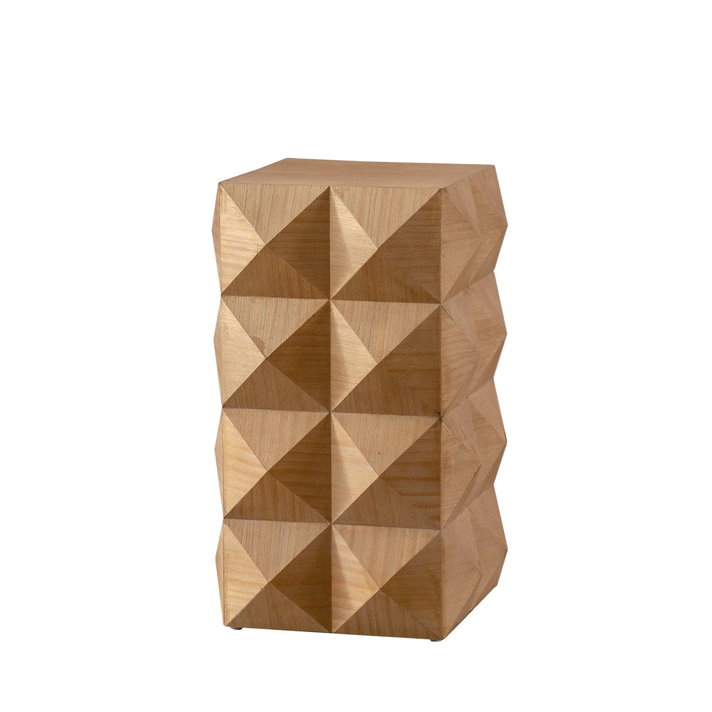 23.62" Height Three-Dimensional Embossed Pattern Wooden Nightstand