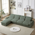126-Inch Corduroy With Cup Holder Super Large L-Shaped Sofa