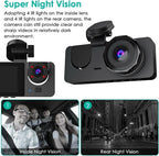 3 Channel Dash Cam, 1080P Dash Cam Front And Rear Inside, Three Way