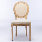 A&A French Style Solid Wood Frame Dining Chairs Set of 2