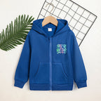 Toddler Girl Zip Up Hoodie Jacket Sorry Or Whatever Letter Print Long
