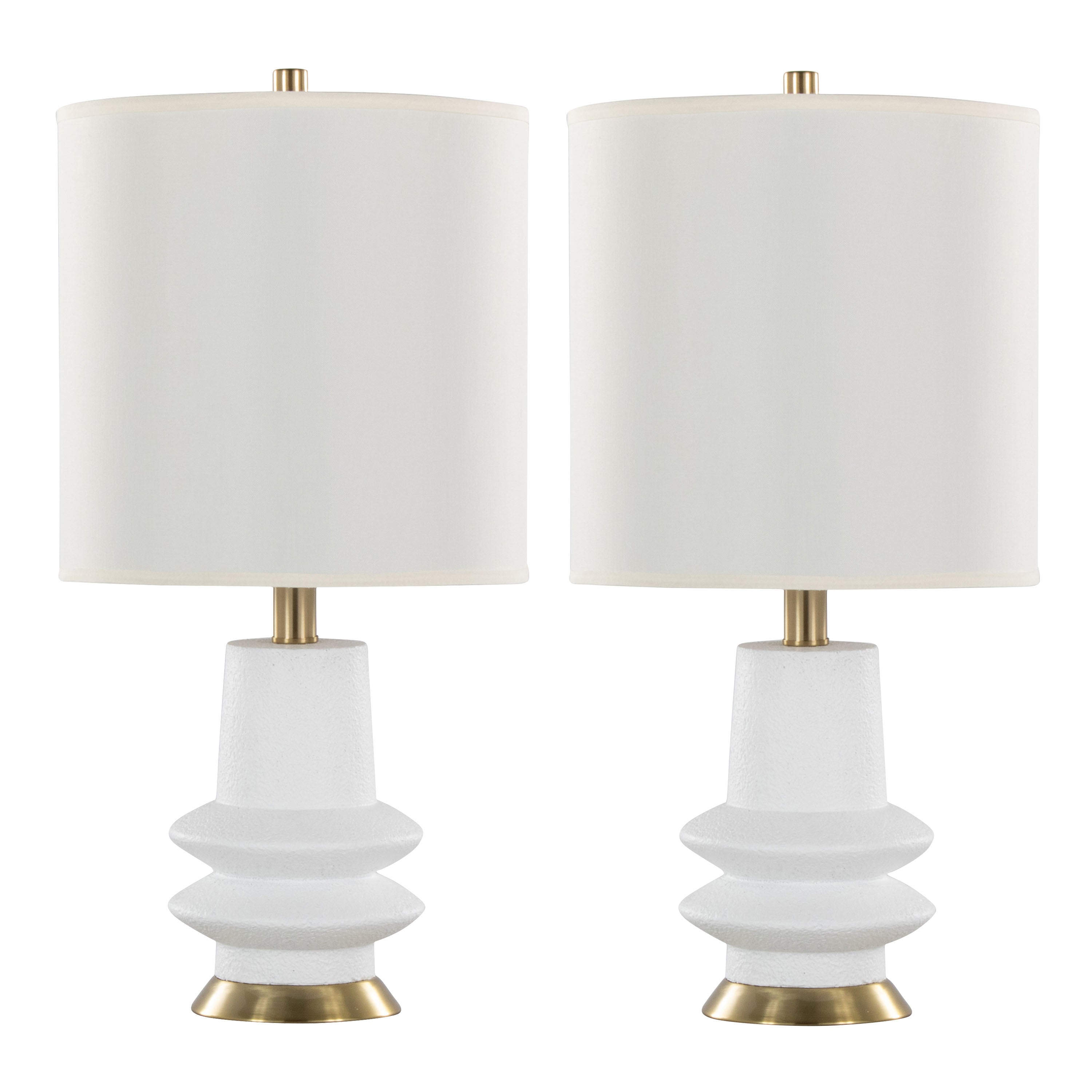 contemporary polyresin table lamp set