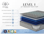 Restonic comfort care 11' hybrid mattress, individual pocketed coil mattress , medium comfort