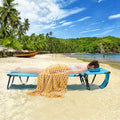 Beach Chaise Lounge Chair with Face Hole and Removable Pillow-Turquoise