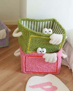 Whimsical Eclectic Big Eyes Plush Cute Laundry Storage Baskets -