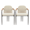 Modern Dining Chair Set With Durable Iron Frame And Comfortable Fabric Upholstery