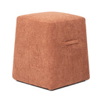 Oliver 16' Tapered Square Upholstered Ottoman in Spice Orange Fleeced Teddy