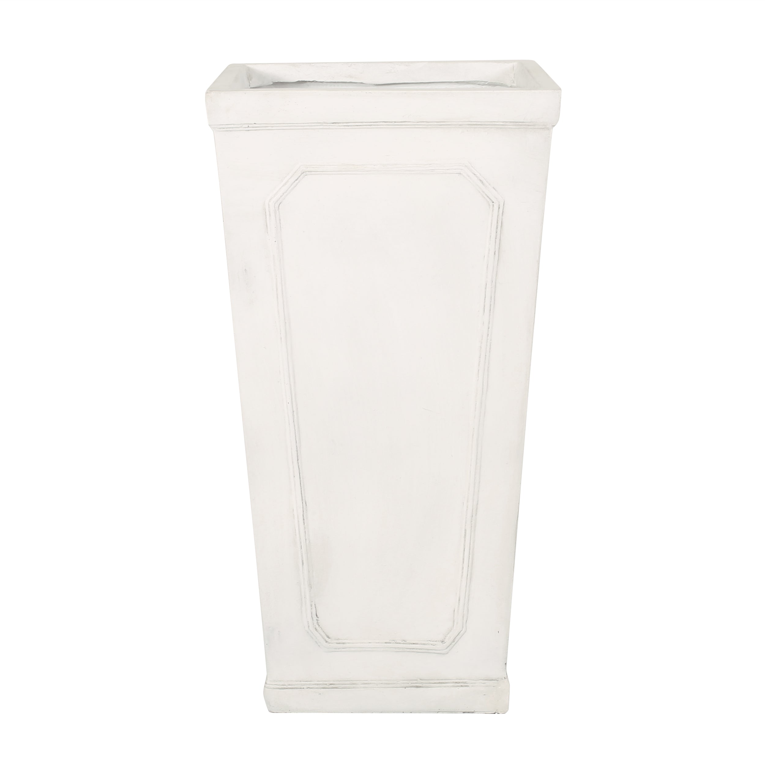 16" x 30.5" Outdoor MGO Planter with Antique White Finish