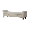 65.55' Wide Modern Upholstered Storage Bench with Rolled Armrest