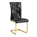 Elegant Design Alligator Skin Upholstered Dining Chairs