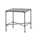 Outdoor Square Side Table with X Shaped Iron Frame - Black