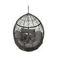 Kylie Boho Style Hanging Basket Chair Rattan with Water Resistant Cushions