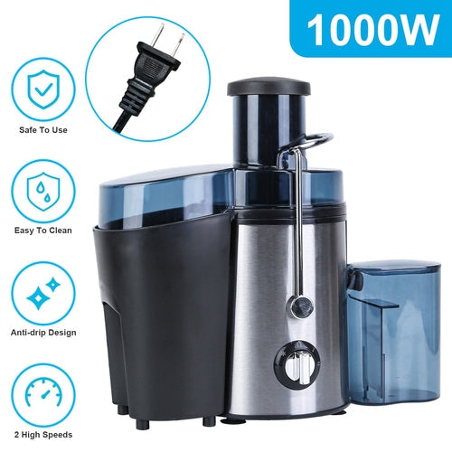 1Pc Centrifugal Juicer Juice Extractor With 2 Speeds 2.6in Wide Feed