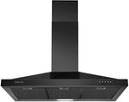 Range Hood 36 Inch Black Wall Mount Range Hood In Black Stainless