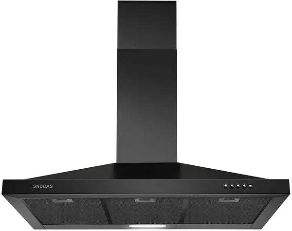 Range Hood 36 Inch Black Wall Mount Range Hood In Black Stainless