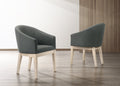 Neroli Set of 2 Gray Fabric 23' Barrel Accent Chairs