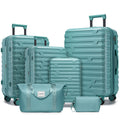 Luggage Sets 6 Piece with Duffel Bags Hardside Expandable Suitcases with Spinner Wheels Misty Blue