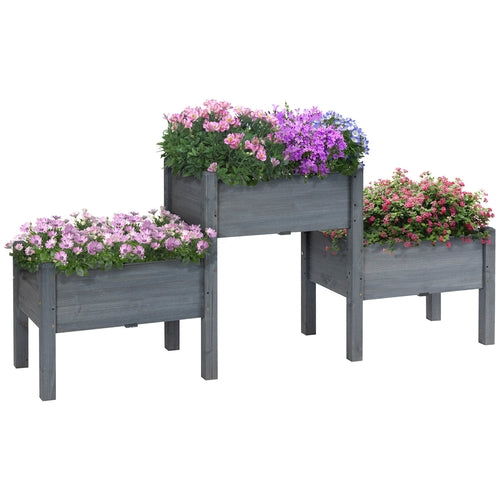 3 Tier Raised Garden Bed Freestanding Planter Box for Vegetables,