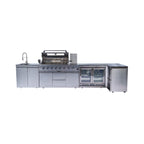 Castelle Flame 62-Inch 6-Burner Gas Outdoor Grill Island With Wine Cooler And Rotisserie (SAK31642)