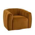 Modern Swivel Club Chair with Premium Velvet Tub Design in Dark Yellow
