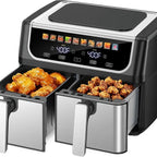 9.5 Quart Large Dual Basket Air Fryer With Double Basket, Independent