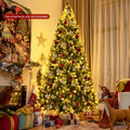 Pre-Lit Hinged Lifelike Lush Artificial Christmas Tree with PVC Tips-9 Feet