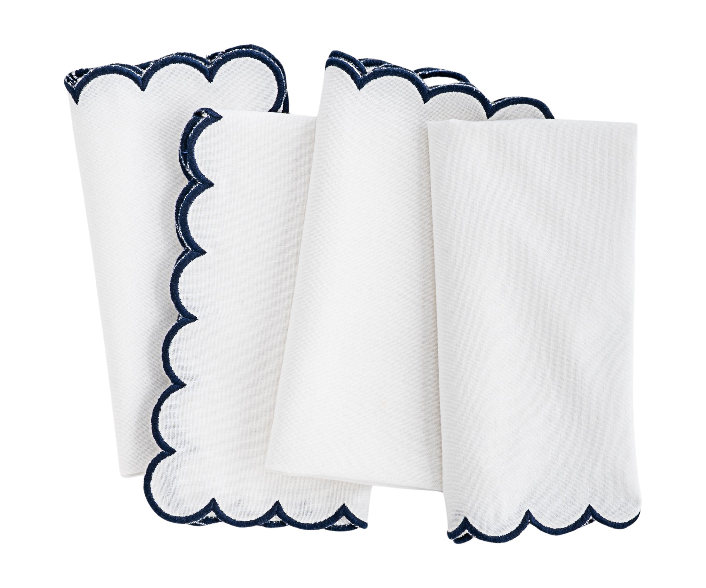 Navy and White Cloth Napkins