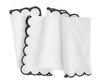Napkins Black and White - Closewave Scalloped Edge