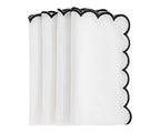 Napkins Black and White - Closewave Scalloped Edge