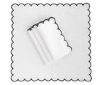 Napkins Black and White - Closewave Scalloped Edge