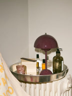 Contemporary Cordless Portable Cute Mushroom Table Lamp, Flowerpot VP9