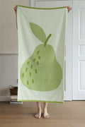 Cute Whimsical Pear Bath Towel - Ultra Soft, Absorbent, 100% Staple