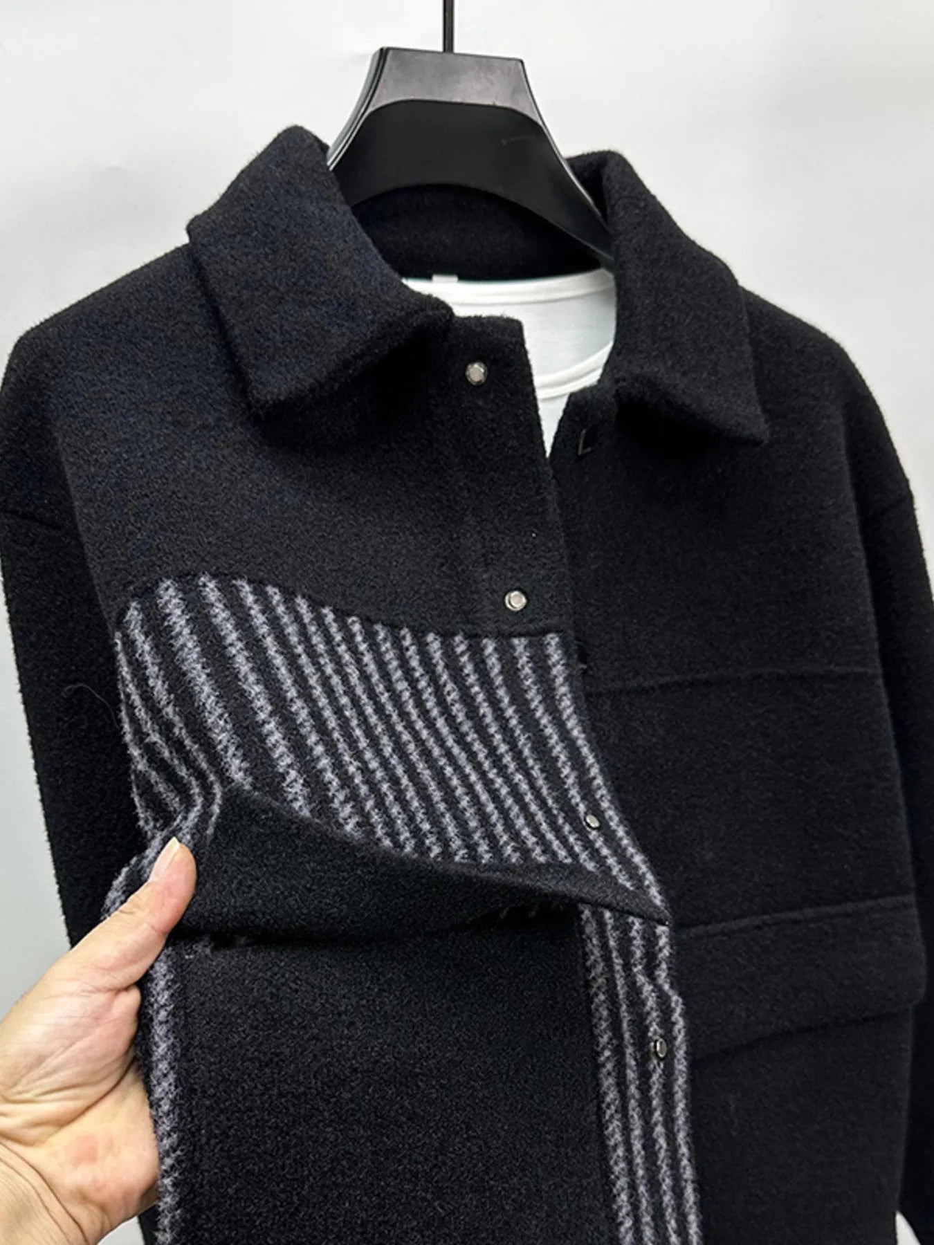 Men's Plus Size Button Up Long Sleeve Jacket