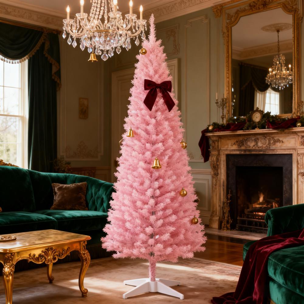Artificial Pencil Christmas Tree Slim Design with Easy Setup
