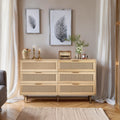 51.18' 6-Drawers Rattan Storage Cabinet