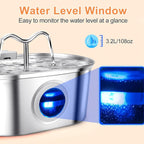 3.2L Cowhorn Model Pet Water Dispenser - Stainless Steel Automatic