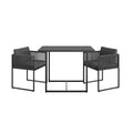 3 Piece Nesting Outdoor Bistro Set - Dark Gray