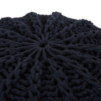 Bordeaux Knitted Cotton Round Pouf Ottoman and Floor Cushion