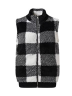Plus Size Cozy Plaid Fleece Vest Coat