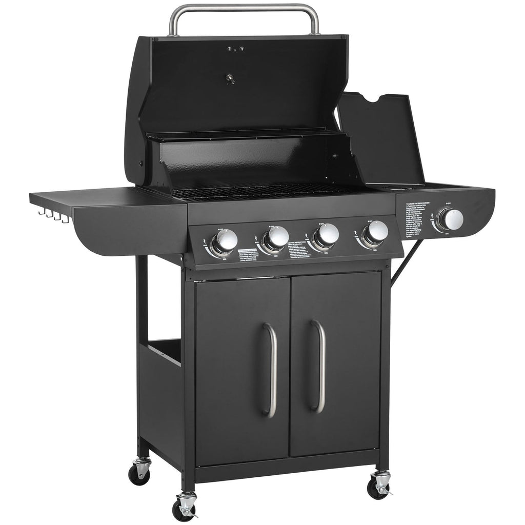 Gas Grill, 4 Burner Propane Gas Grill With Side Burner, 425 SQ.In