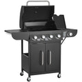 Gas Grill, 4 Burner Propane Gas Grill With Side Burner, 425 SQ.In