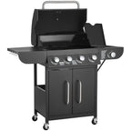Gas Grill, 4 Burner Propane Gas Grill With Side Burner, 425 SQ.In