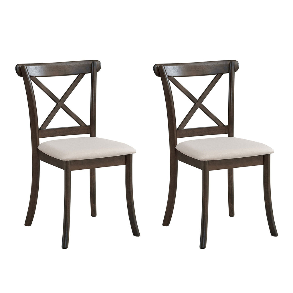 Wooden X Back Dining Chairs Set of 2 - Brown