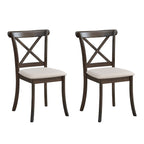 Wooden X Back Dining Chairs Set of 2 - Brown