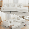 Folding Convertible Out Sleeper Sofa Bed 2-in-1 Combination Sofa Beige