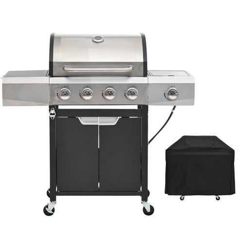 Propane Grill 4 Burner Barbecue Grill Stainless Steel Gas Grill With